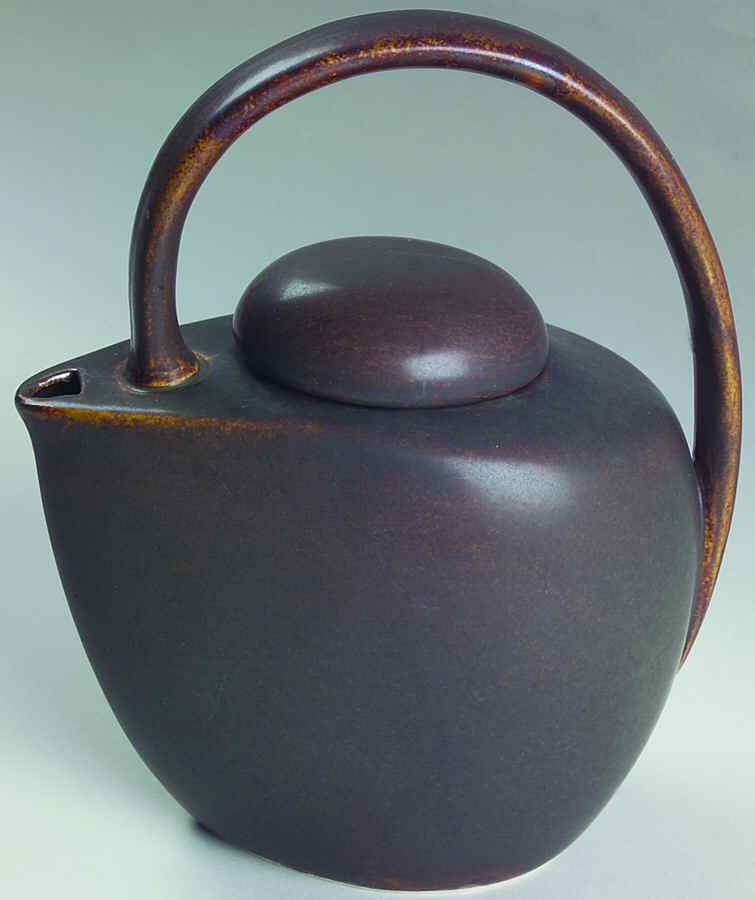 Ellipse Brown Teapot & Lid by Pottery Barn China-1