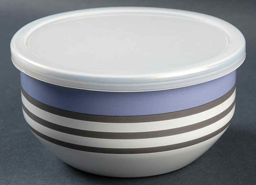 Mystic 5 3/4" Metal Bowl & Plastic Lid by Pfaltzgraff-1