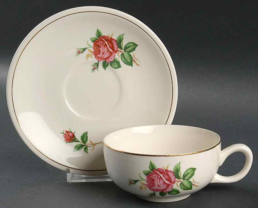PCP181 Flat Cup & Saucer Set by Paden City-1