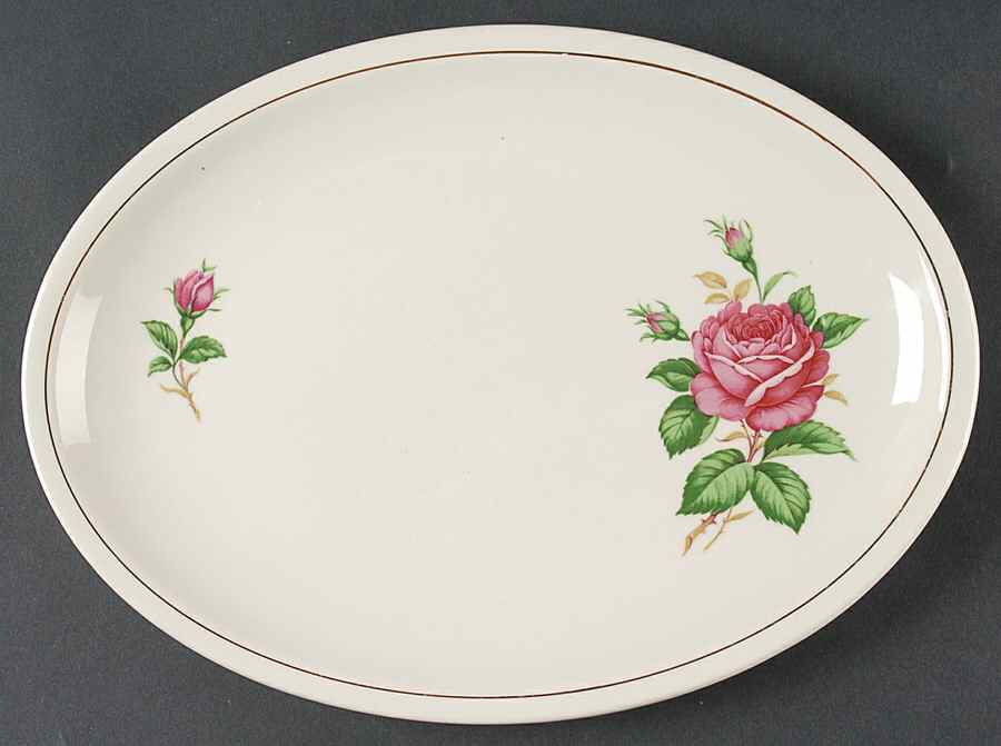 PCP181 11" Oval Serving Platter by Paden City-1