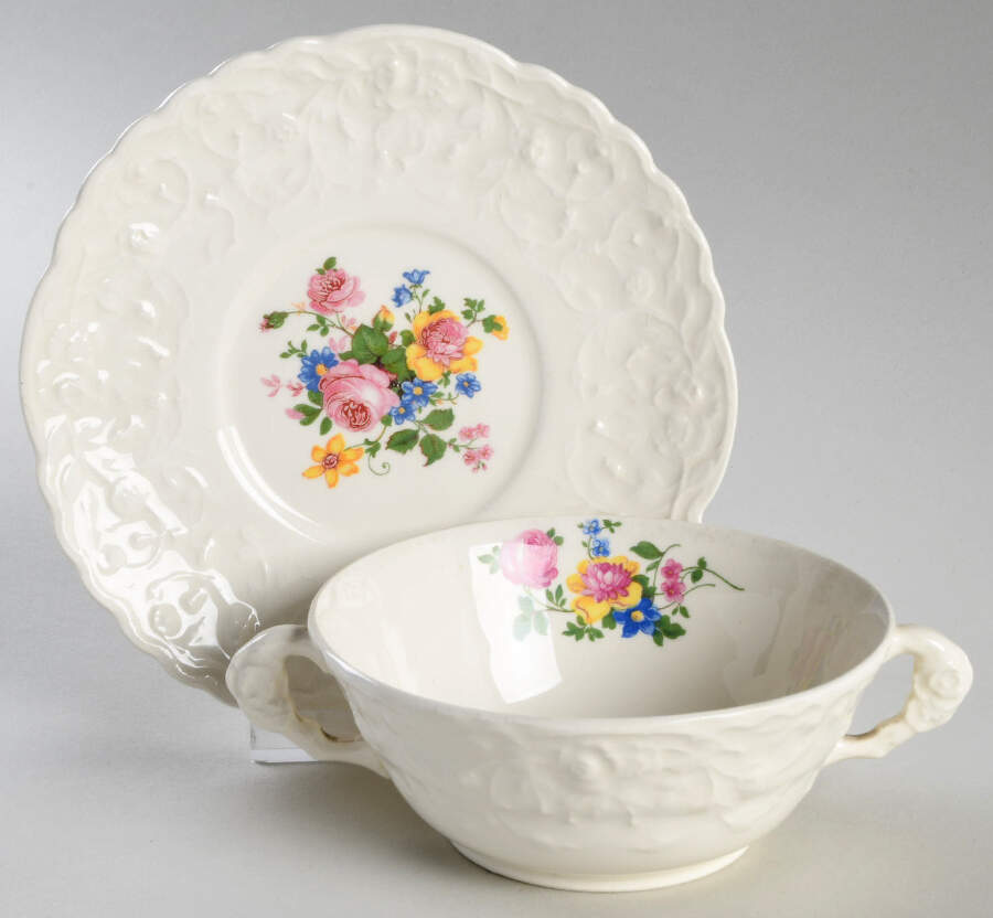 POP177 Flat Cream Soup Bowl & Saucer Set by Pope Gosser-1