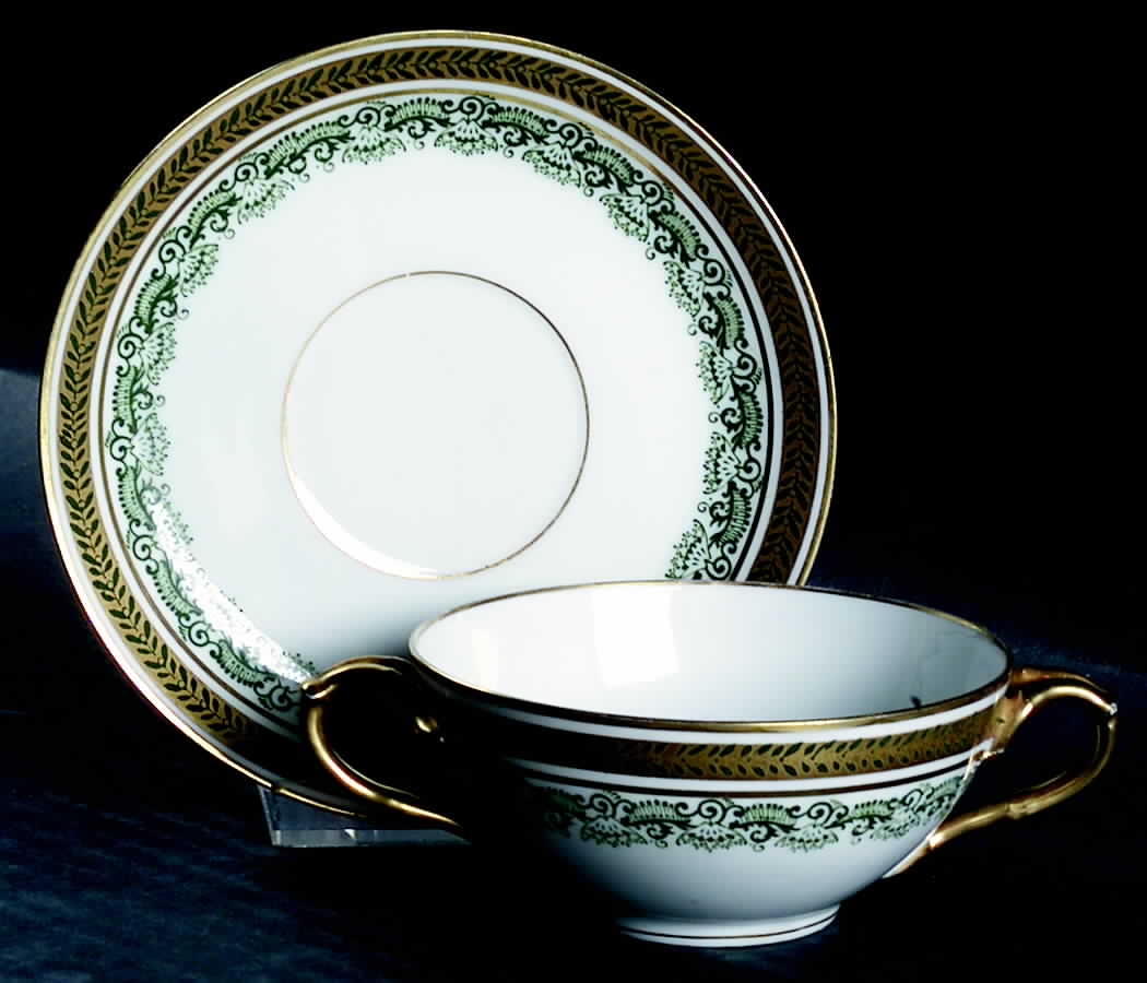 POY333 Flat Bouillon Cup & Saucer by Jean Pouyat-1