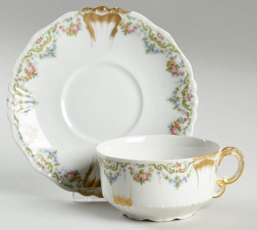 POY335 Flat Cup & Saucer Set by Jean Pouyat-1