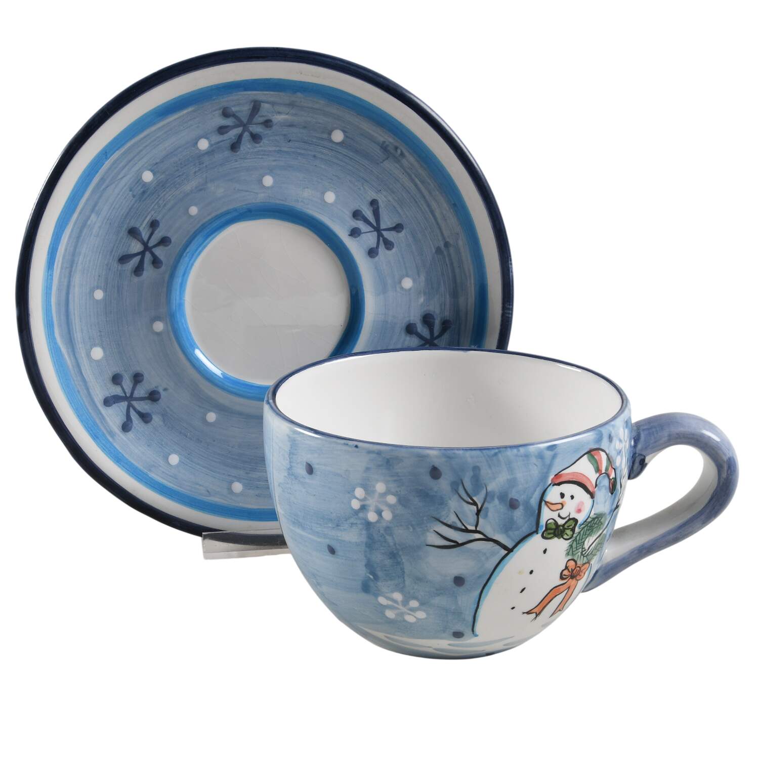 Snowman Soup Cup & Saucer Set by Pacific Rim-1