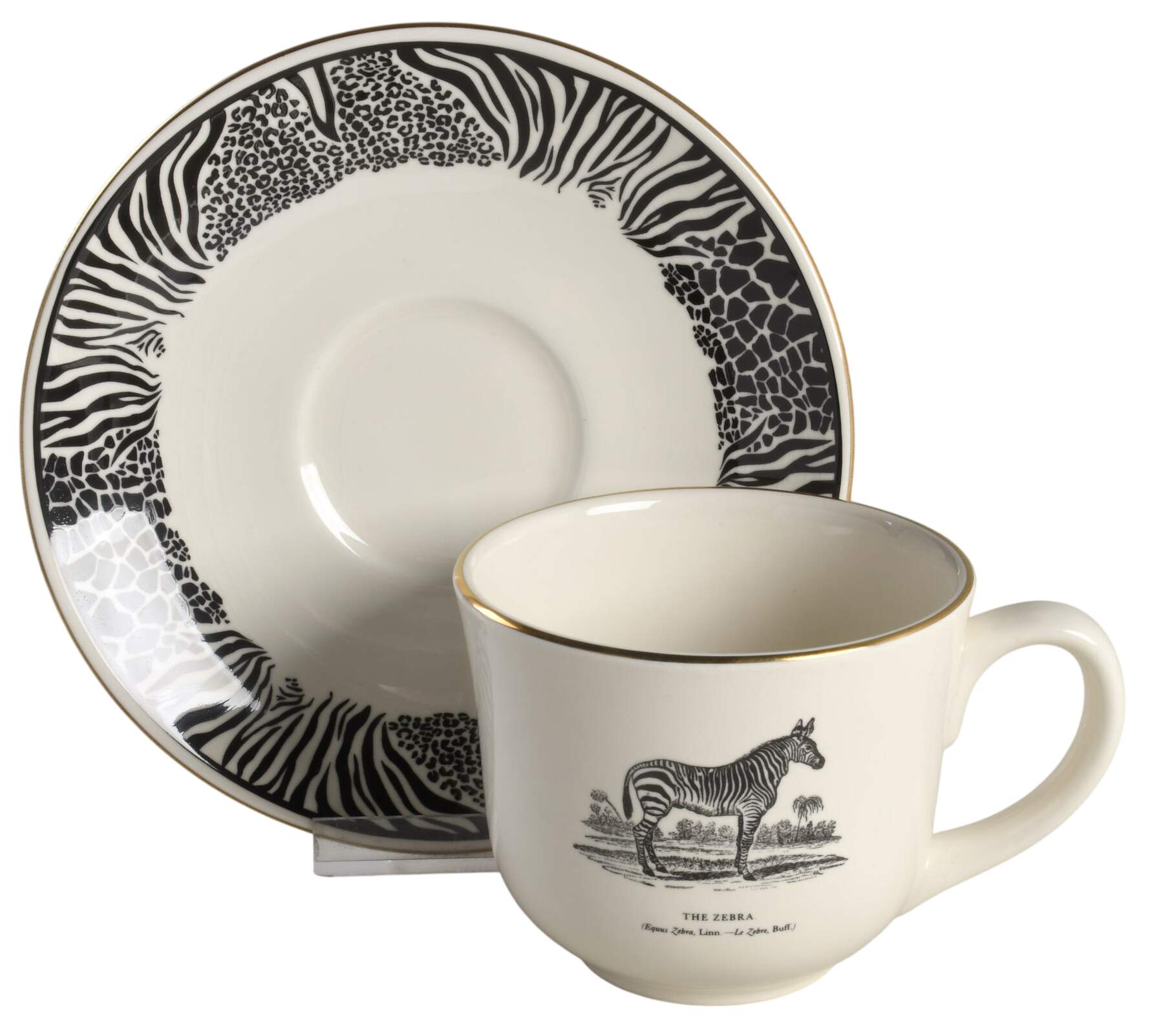 Bewick's Beastes Flat Cup & Saucer Set by Prinknash-1