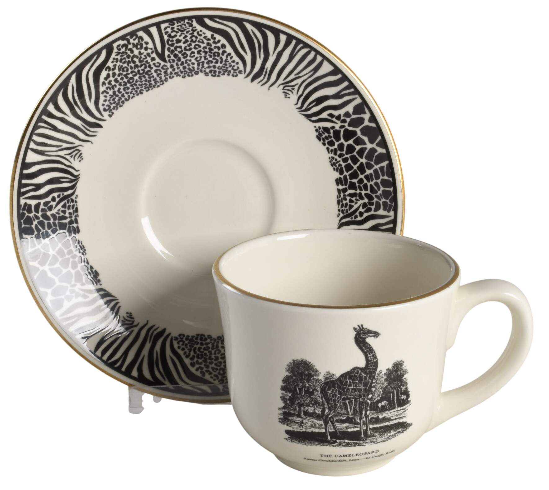 Bewick's Beastes Flat Cup & Saucer Set by Prinknash-1