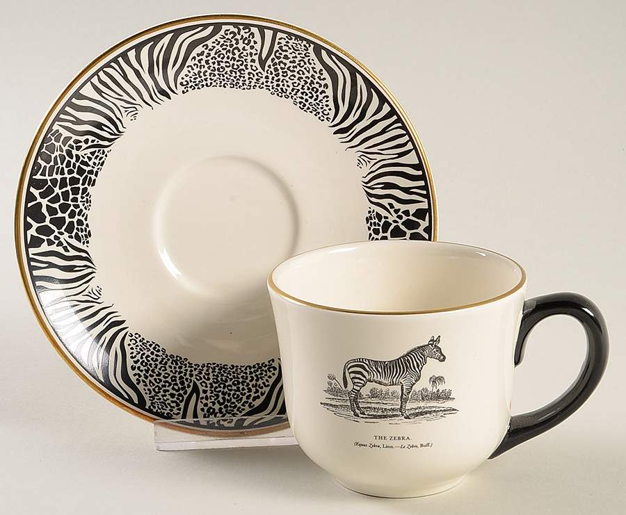 Bewick's Beastes Flat Cup & Saucer Set by Prinknash-1