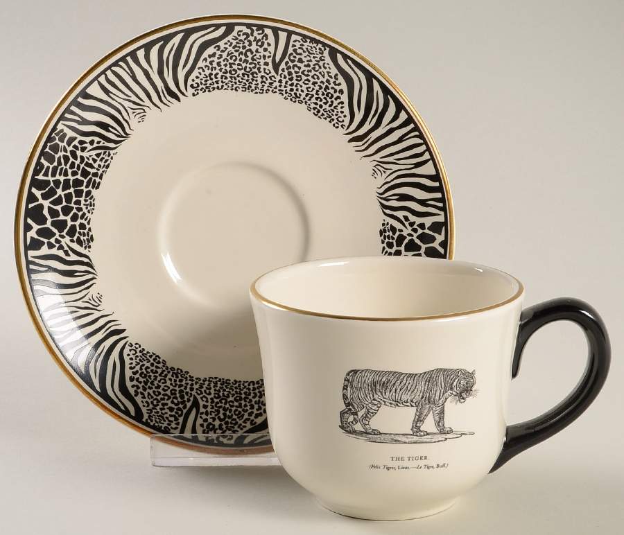 Bewick's Beastes Flat Cup & Saucer Set by Prinknash-1