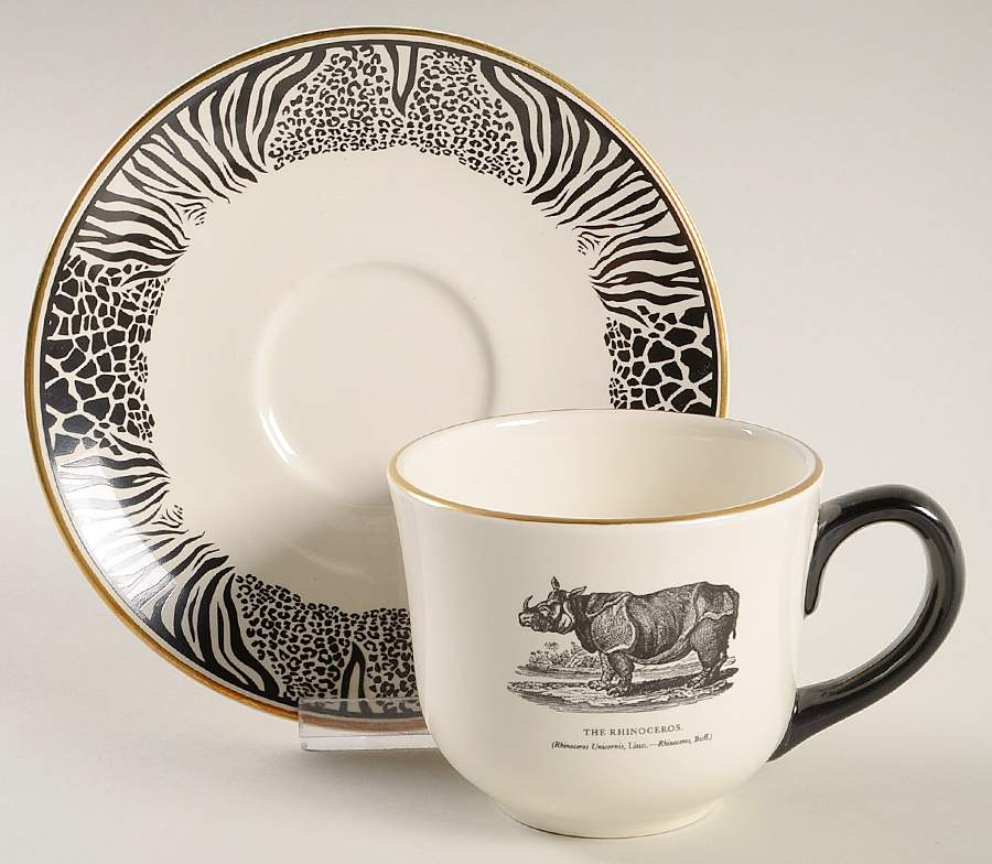 Bewick's Beastes Flat Cup & Saucer Set by Prinknash-1