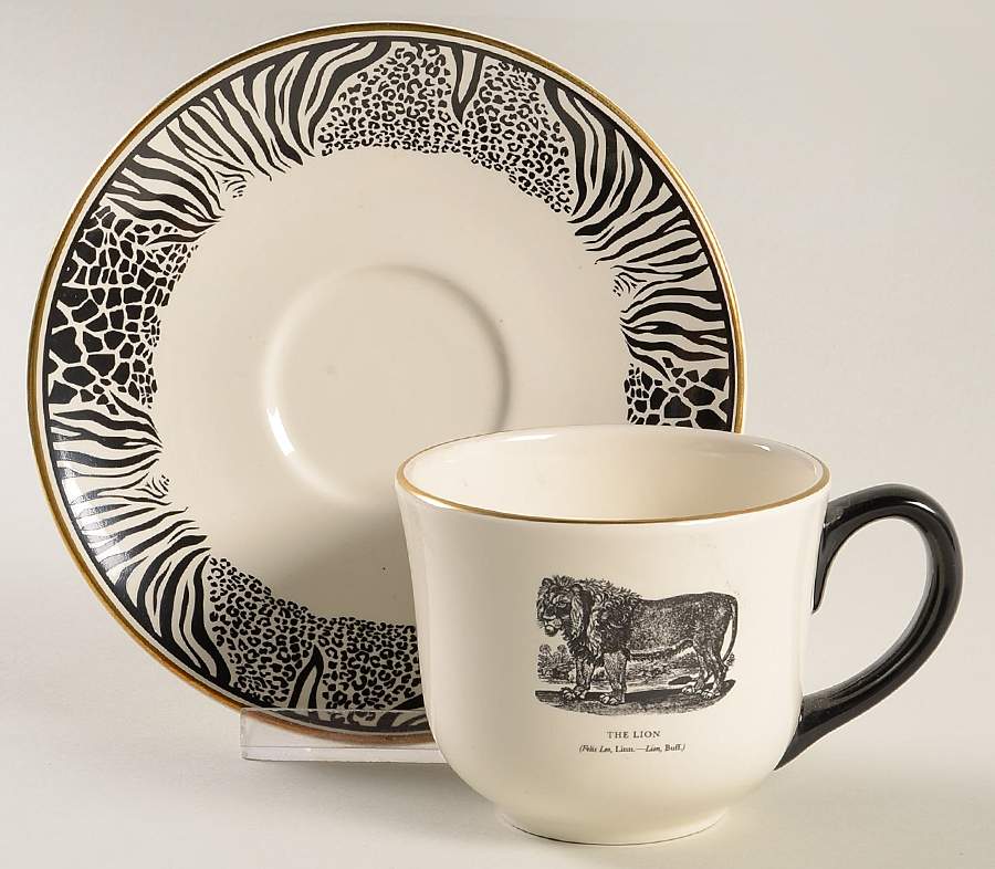 Bewick's Beastes Flat Cup & Saucer Set by Prinknash-1