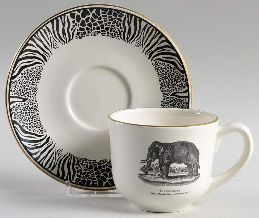 Bewick's Beastes Flat Cup & Saucer Set by Prinknash-1
