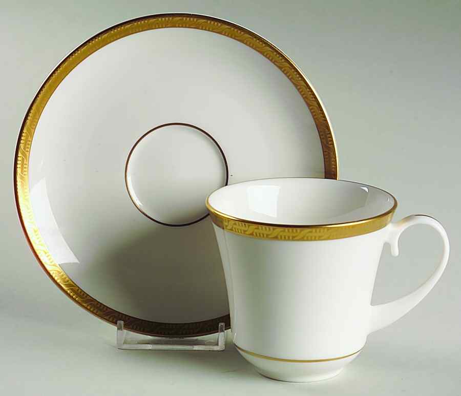 High Point Gold Flat Cup & Saucer Set by Pickard-1