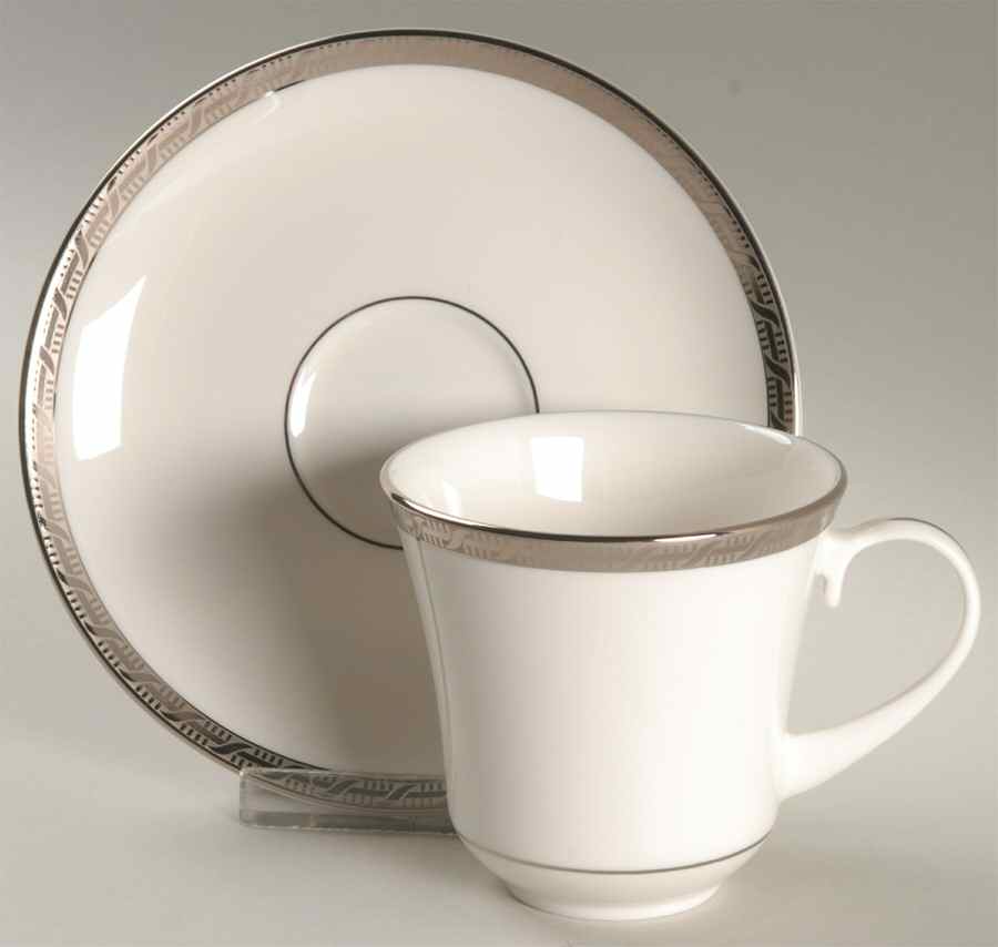 High Point Platinum Flat Cup & Saucer Set by Pickard-1