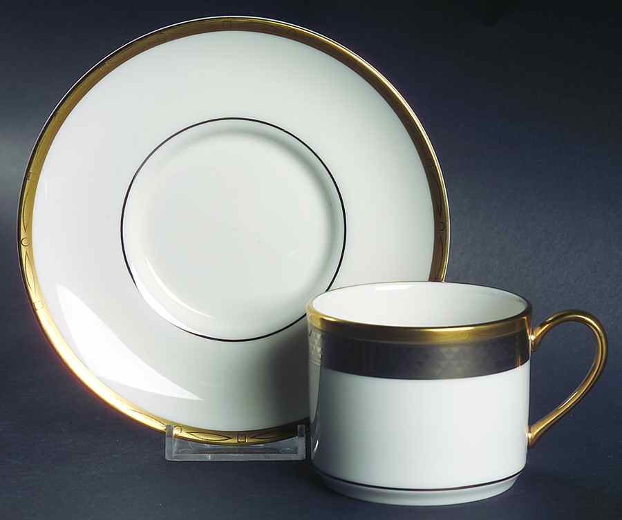 Luxor Flat Cup & Saucer Set by Pickard-1
