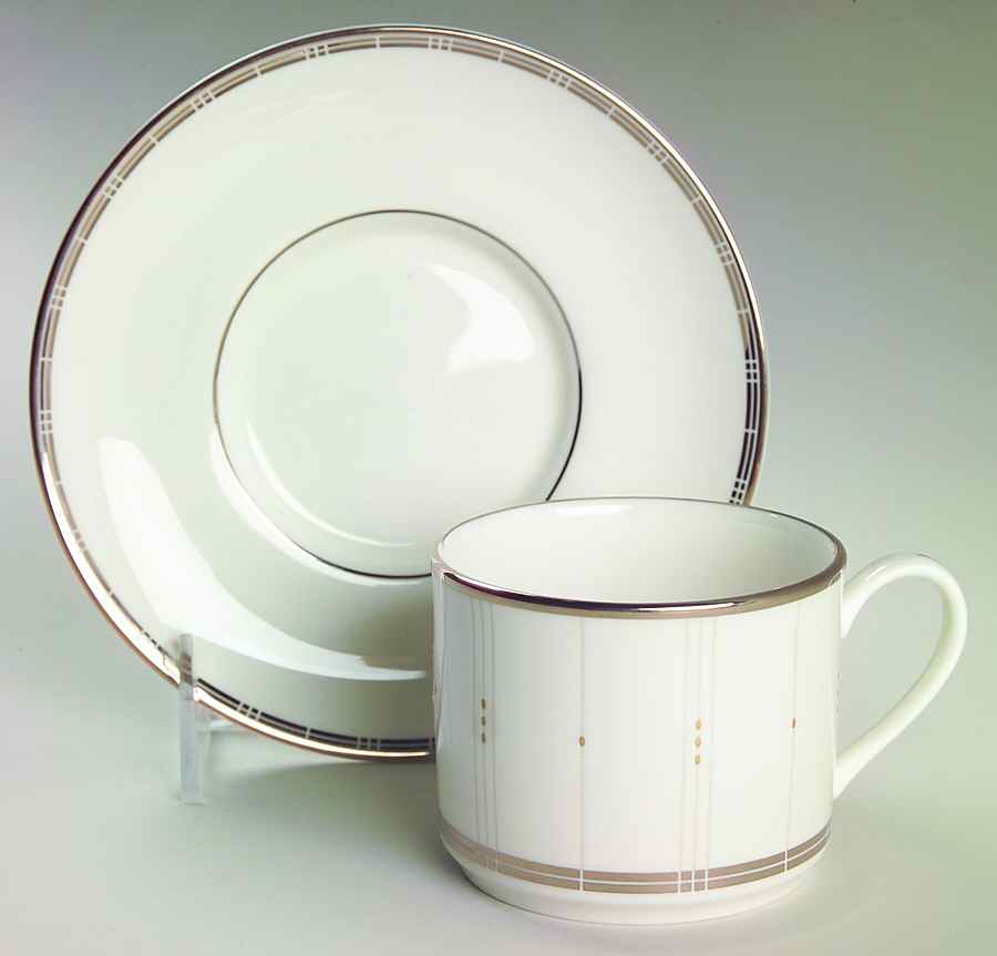 Palladium Flat Cup & Saucer Set by Pickard-1