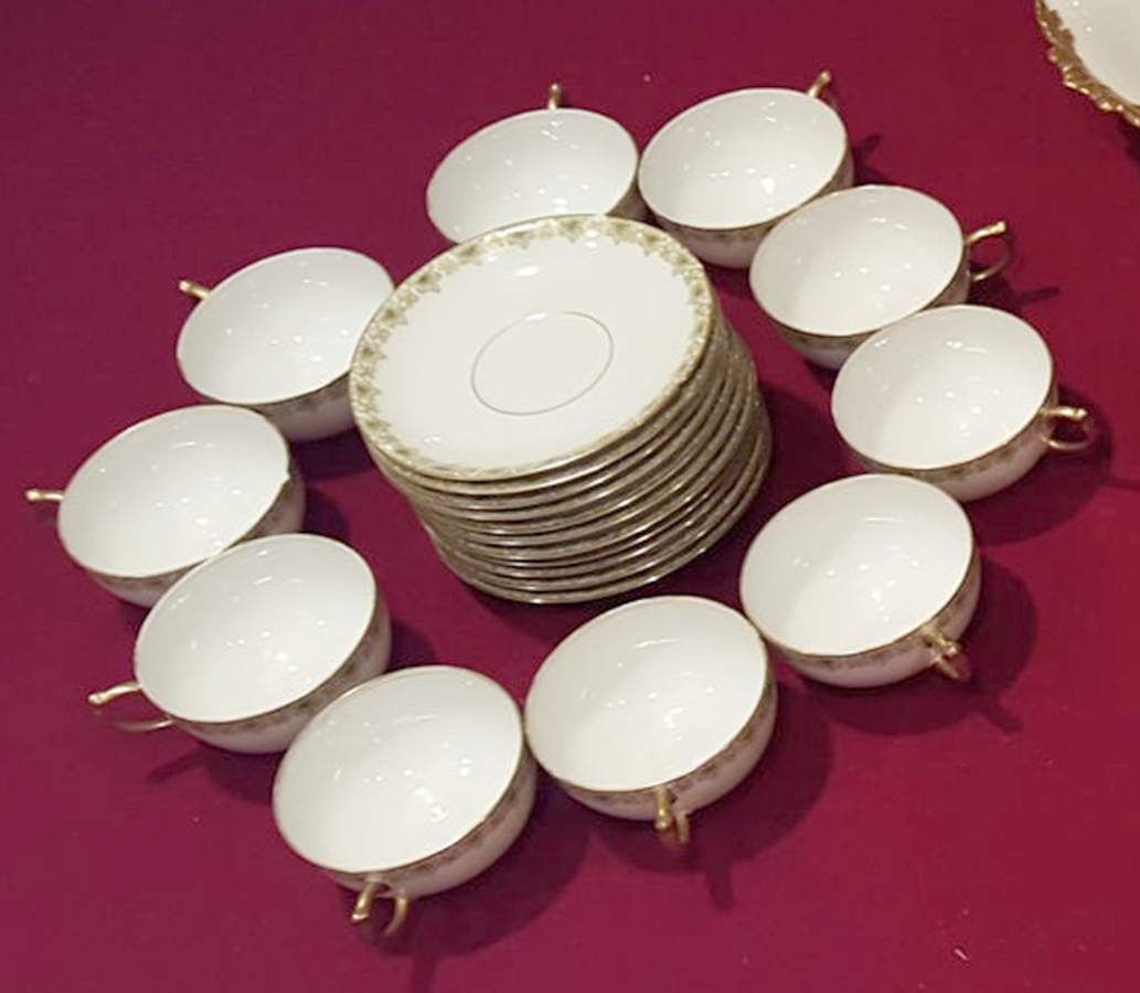 POY347 Footed Cup & Saucer Set by Jean Pouyat-1