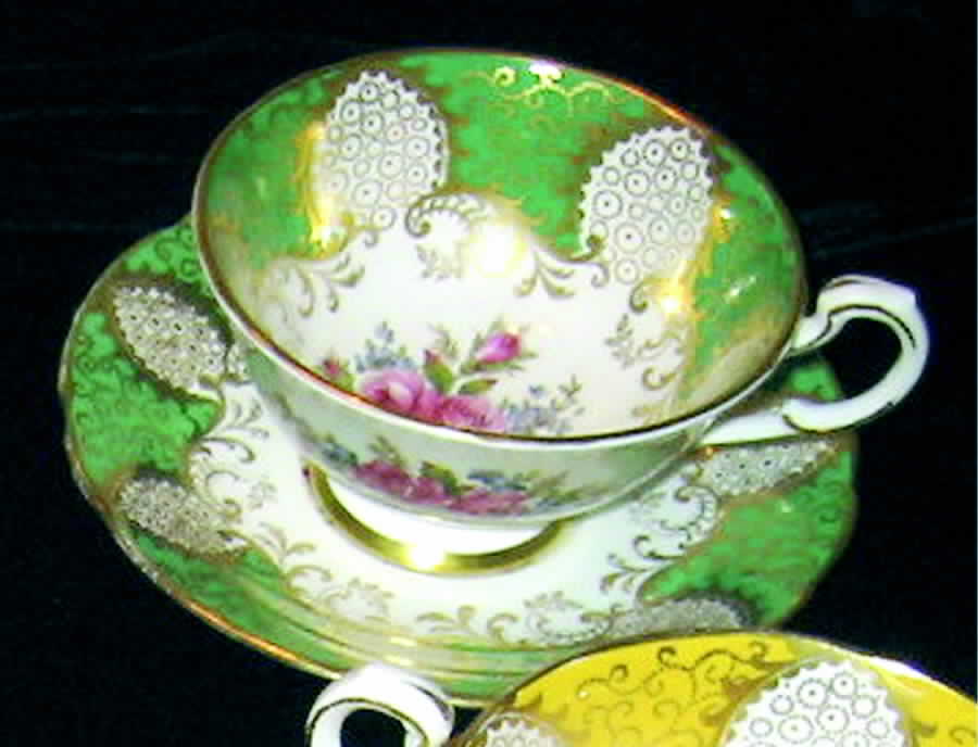 PAR77 Green Footed Cup & Saucer Set by Paragon-1