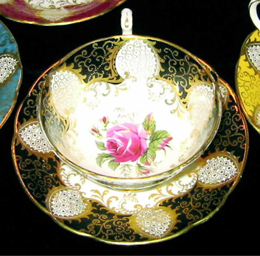 PAR77 Black Footed Cup & Saucer Set by Paragon-1