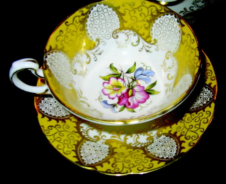 PAR77 Yellow Footed Cup & Saucer Set by Paragon-1