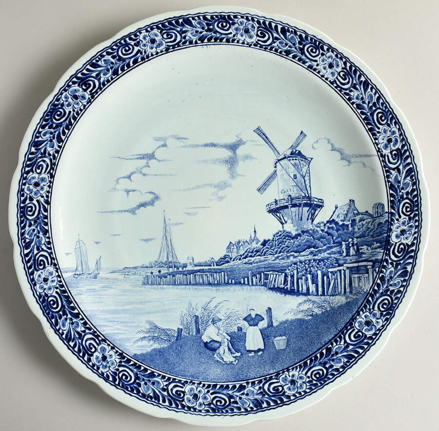 Delfts 16" Wall Plate by Petrus Regout & Co-1