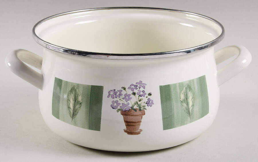Flower Garden 2 Quart Metal Covered Casserole, No Lid by Pfaltzgraff-1