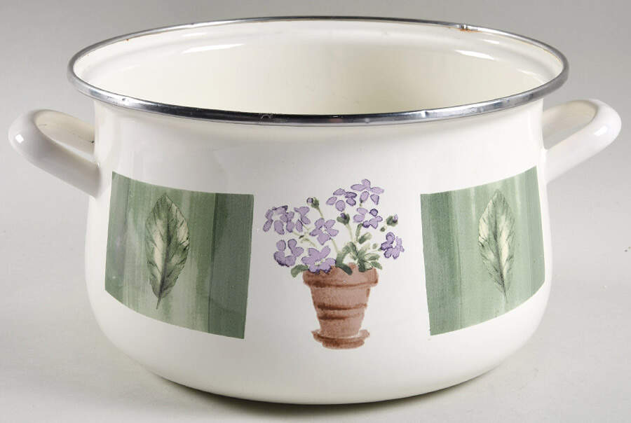 Flower Garden 4 Quart Metal Casserole No Lid by Pfaltzgraff-1