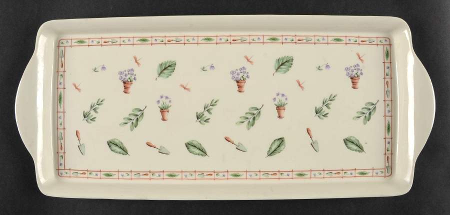 Flower Garden 15" Melamine Sandwich Tray by Pfaltzgraff-1