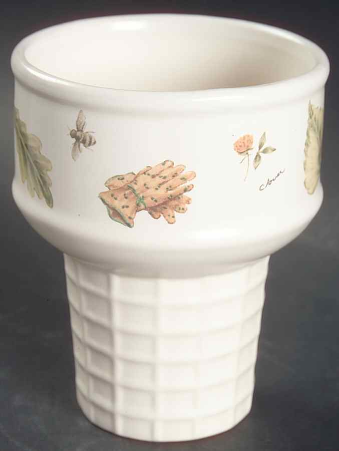 Flower Garden Ice Cream Cone Shaped Dish by Pfaltzgraff-1