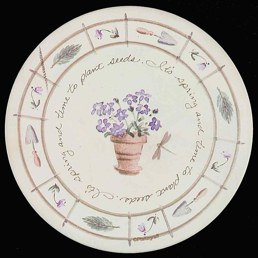Flower Garden Round (Thirsty) Stone Coaster by Pfaltzgraff-1