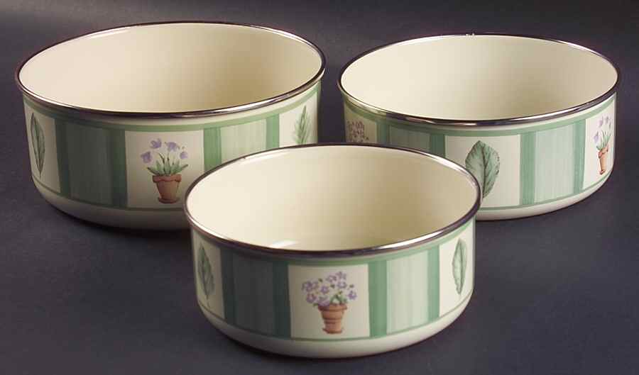 Flower Garden (3 Piece) Metal Bowl Set No Lids by Pfaltzgraff-1