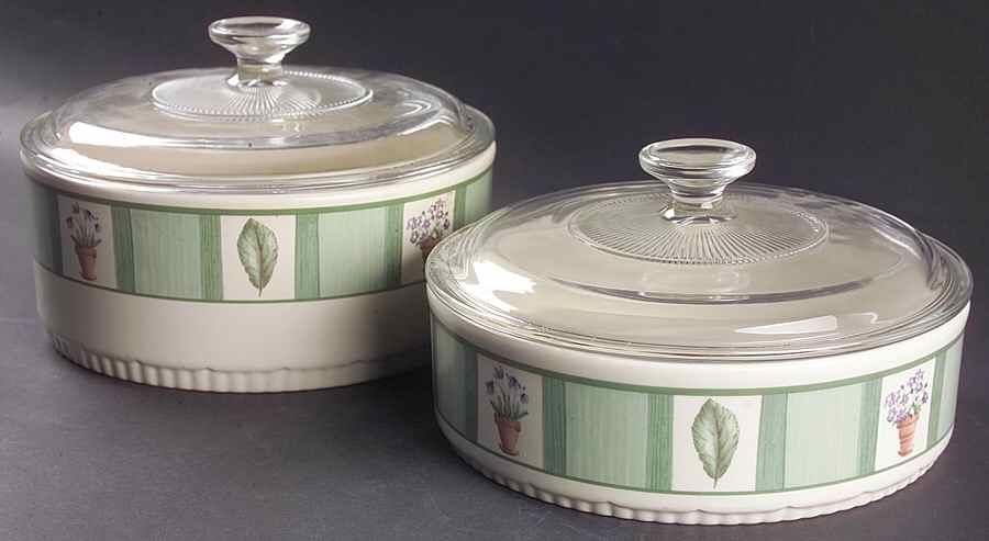 Flower Garden 4-Piece Bakeware Set (2 Bakers with Lids) by Pfaltzgraff-1