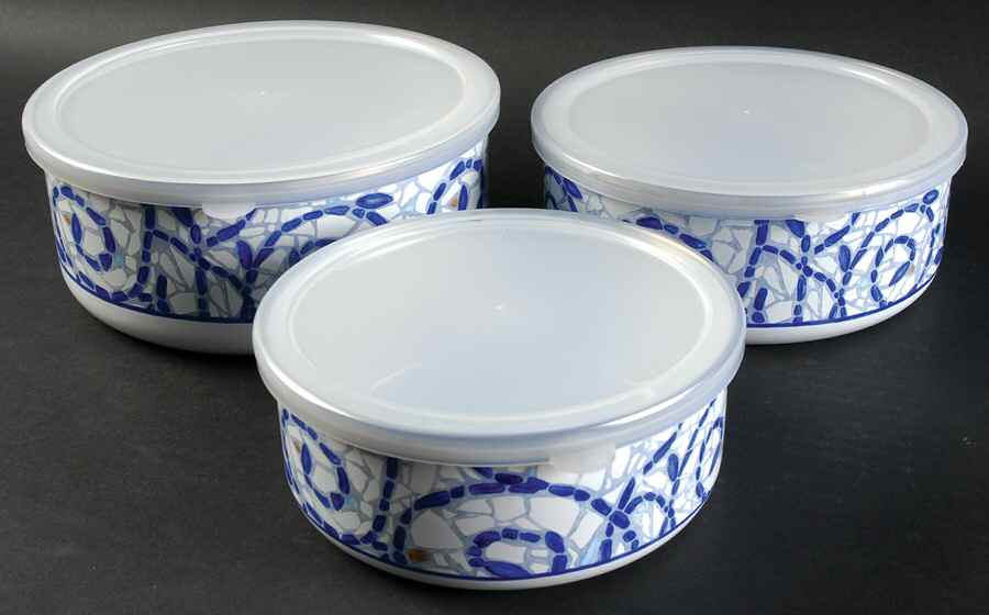 Monaco (3 Piece) Metal Bowl Set with Lid by Pfaltzgraff-1