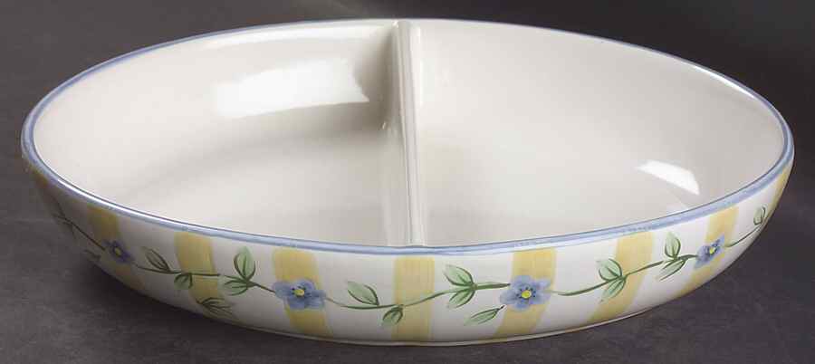 Melissa 10" Oval Divided Vegetable Bowl by Pfaltzgraff-1