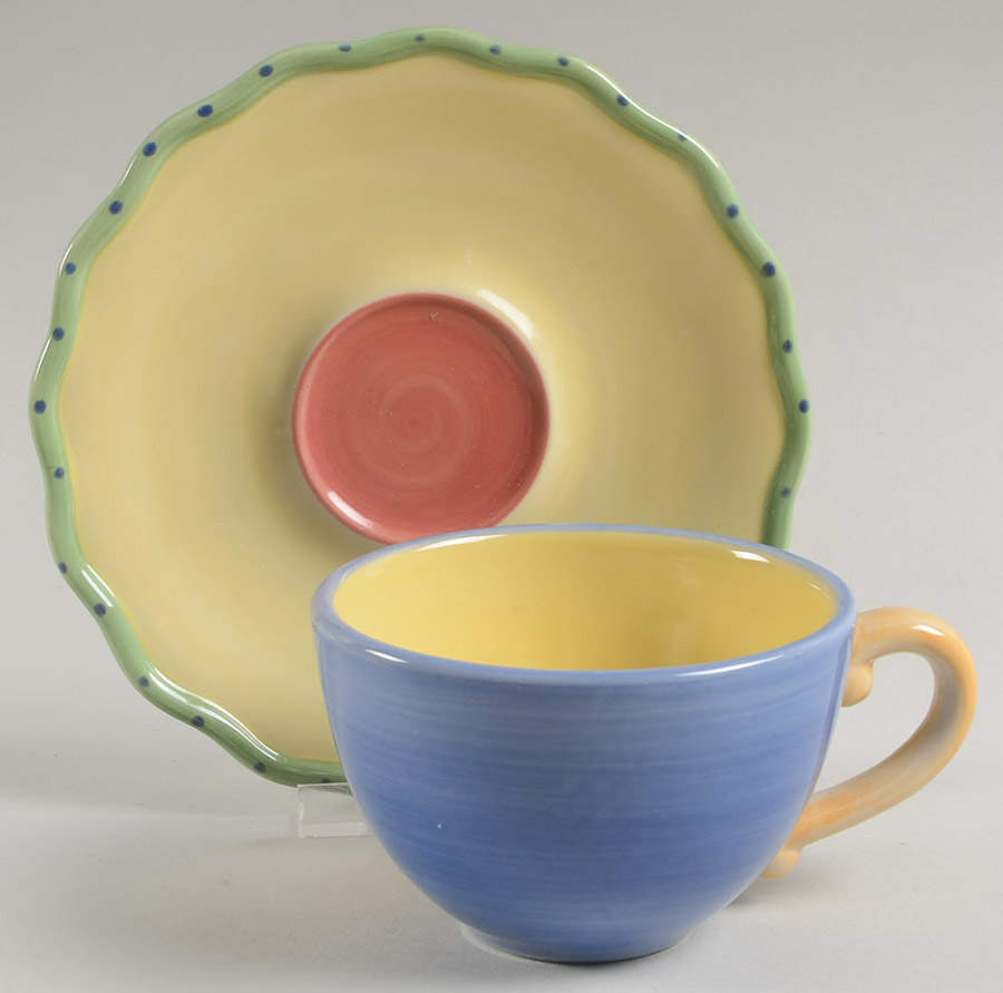 Pistoulet Flat Cup & Saucer Set by Pfaltzgraff-1