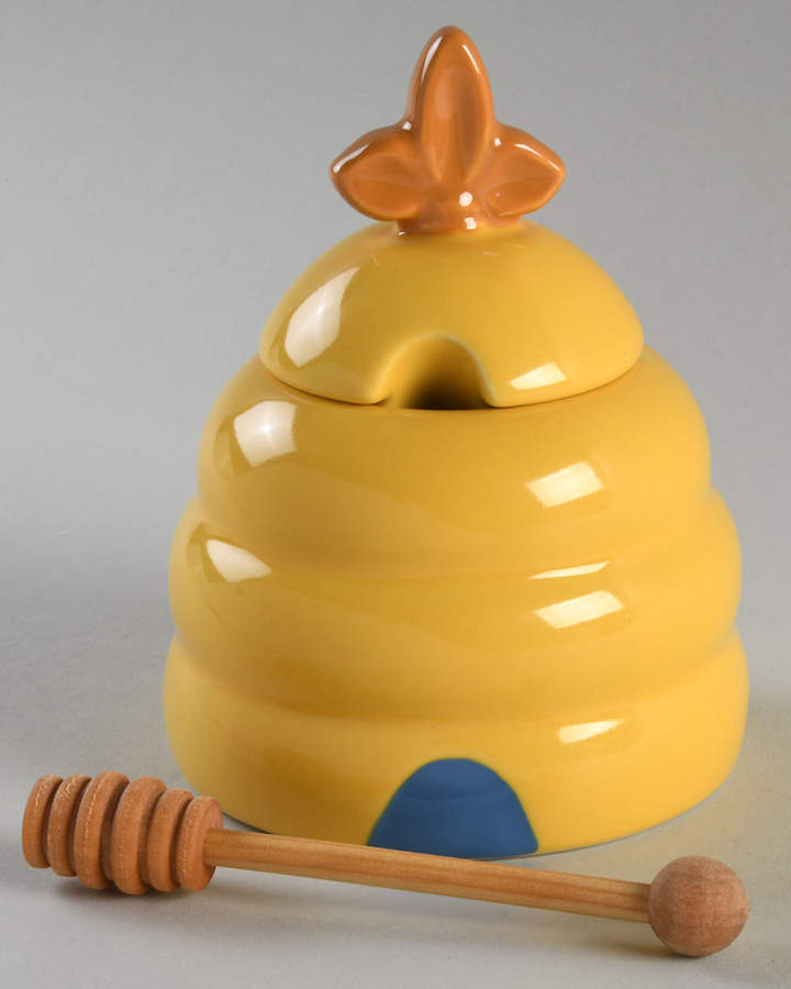 Pistoulet Honey Pot with Lid and Spoon/Dipper by Pfaltzgraff-1