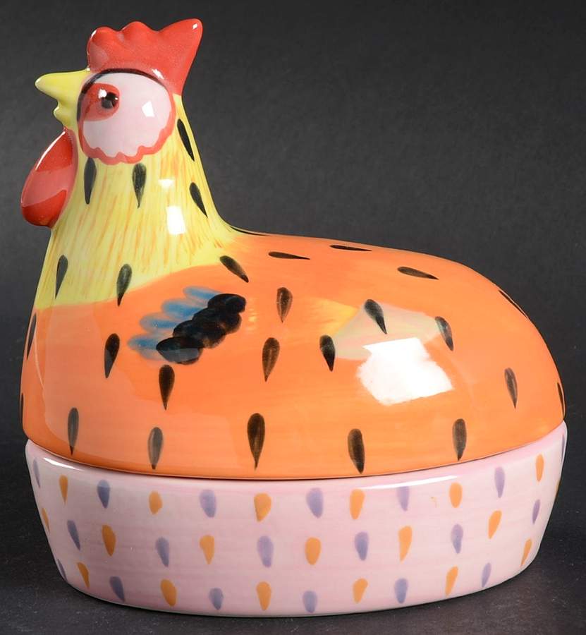 Pistoulet Sculpted Deviled Egg Covered Bowl by Pfaltzgraff-1