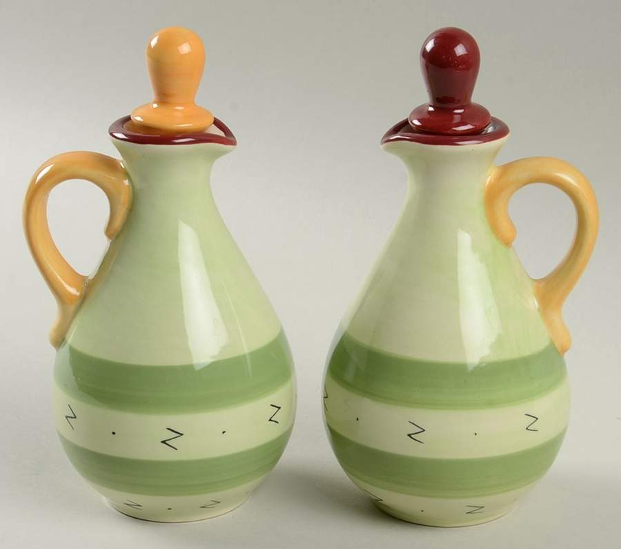 Pistoulet Oil/Vinegar Cruet Set with Stoppers - Set of 2 Motifs by Pfaltzgraff-1