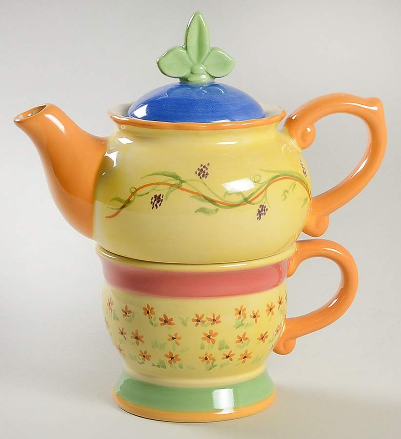 Pistoulet Individual Teapot & Lid with Cup by Pfaltzgraff-1