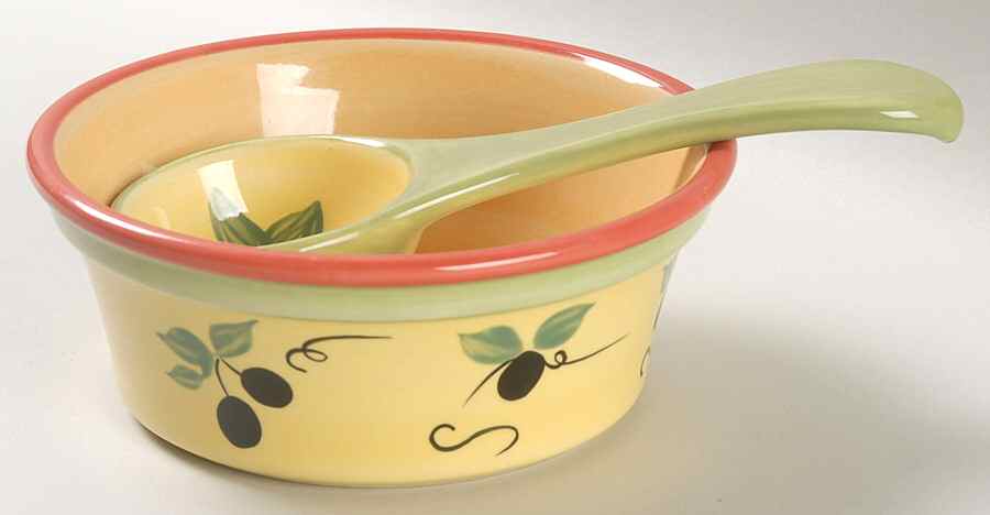 Pistoulet Dip/Salsa Crock & Ladle by Pfaltzgraff-1