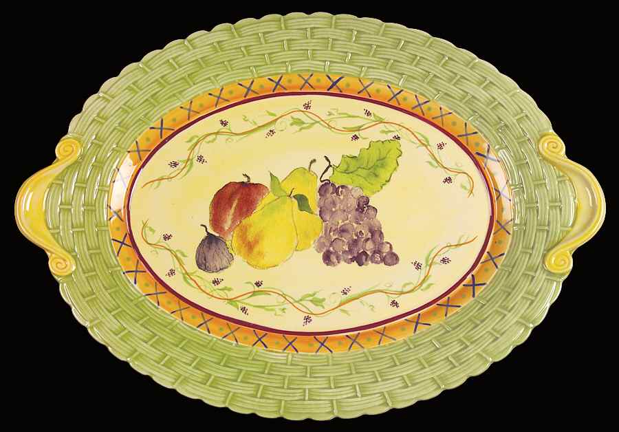 Pistoulet 18" Embossed Oval Serving Platter by Pfaltzgraff-1
