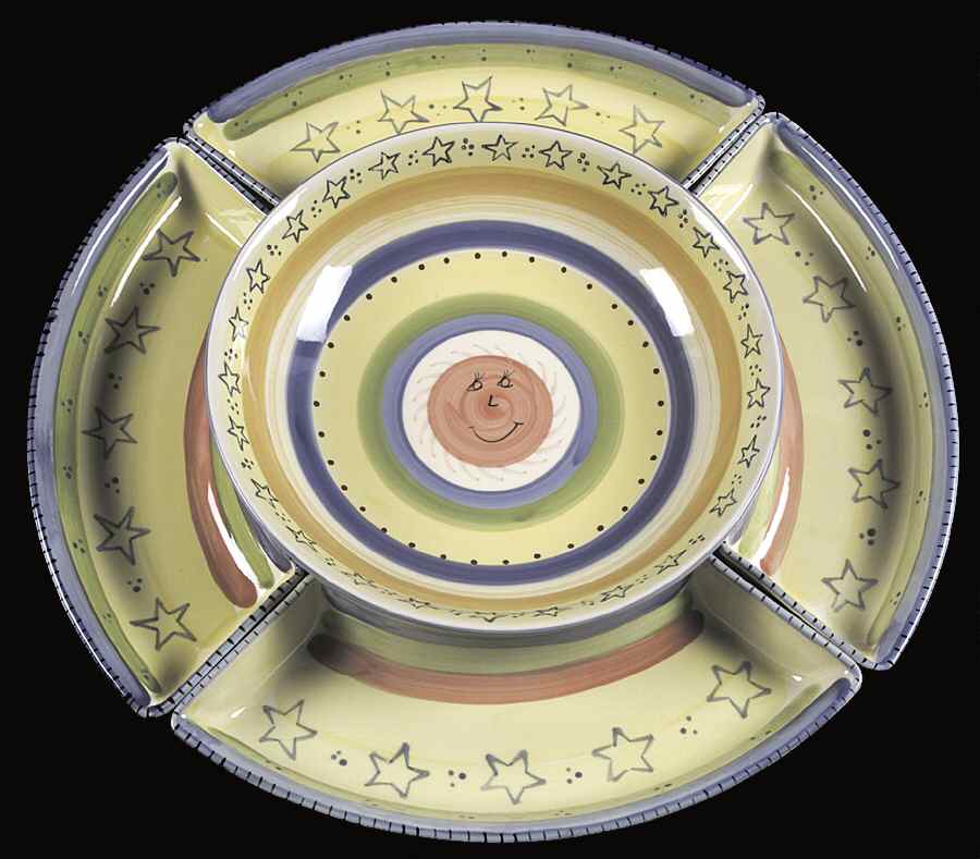 Pistoulet Pasta Bowl with 4 Side Segments by Pfaltzgraff-1