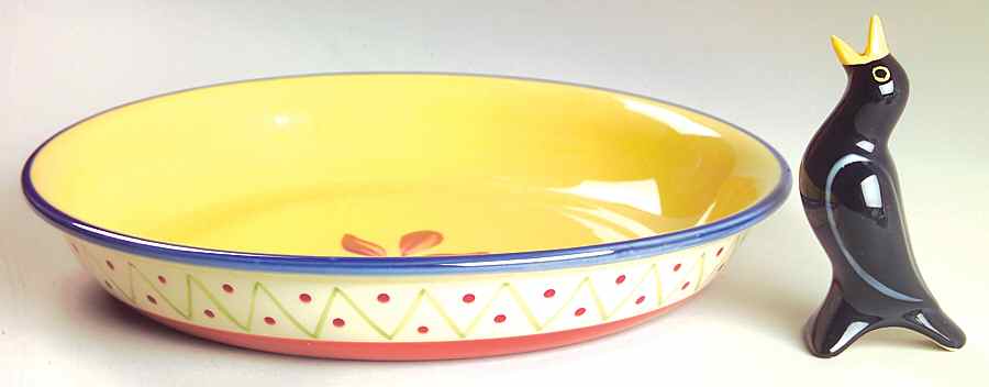 Pistoulet 10" Pie Baking Plate with Pie Bird by Pfaltzgraff-1