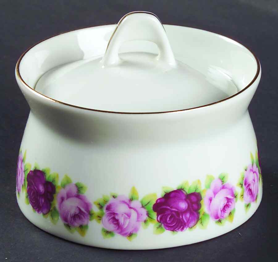 Scarlet Rose Sugar Bowl & Lid by Porsgrund-1