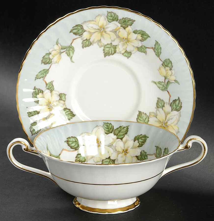 Z1037 Footed Cream Soup Bowl & Saucer Set by Paragon-1