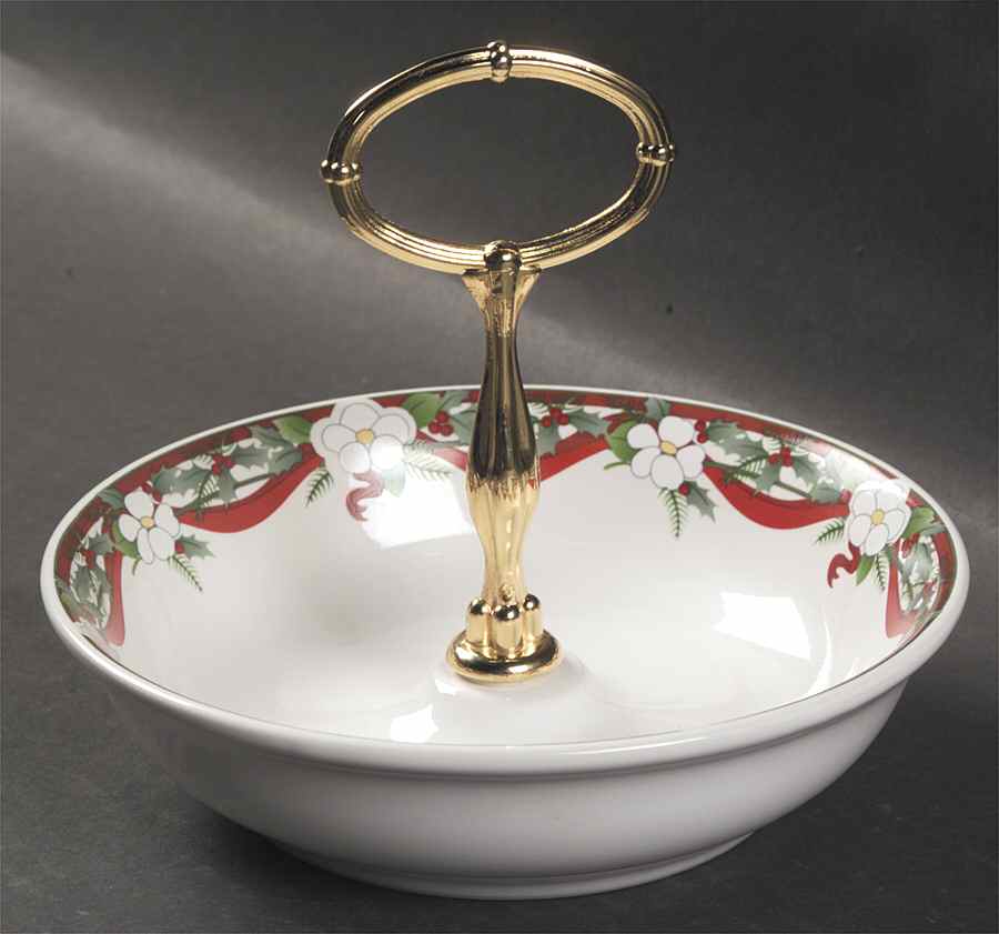 Yuletide (Stoneware) Handled Candy Dish by Pfaltzgraff-1