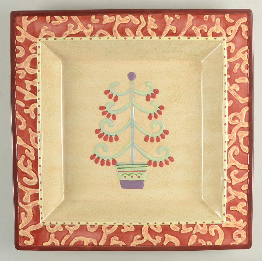 Holiday Spice 18" Square Serving Platter by Pfaltzgraff-1