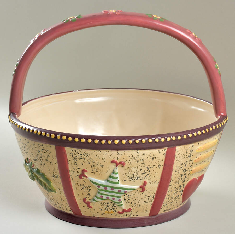 Holiday Spice 9" Handled Basket by Pfaltzgraff-1