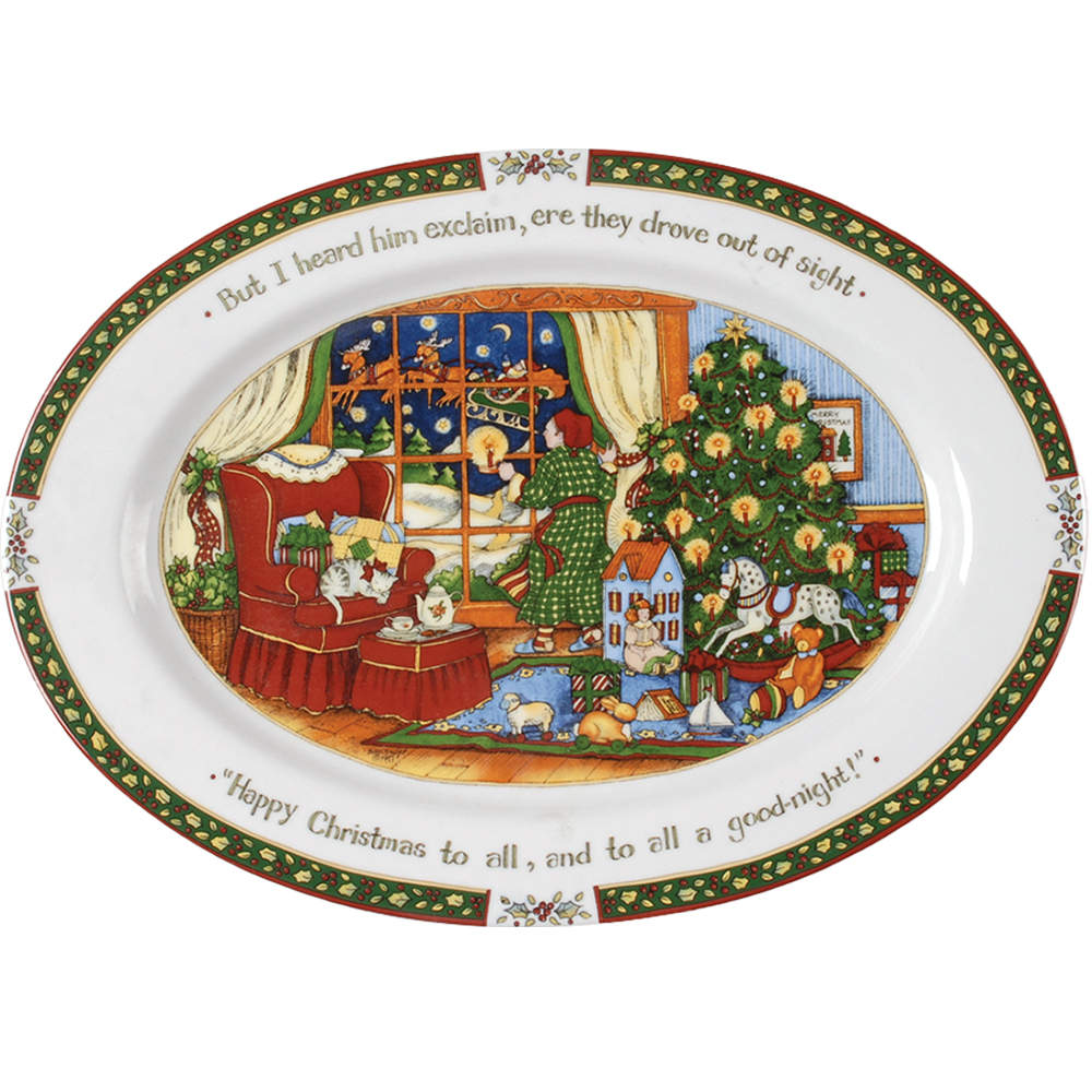 Christmas Story 16" Oval Serving Platter by Portmeirion-1