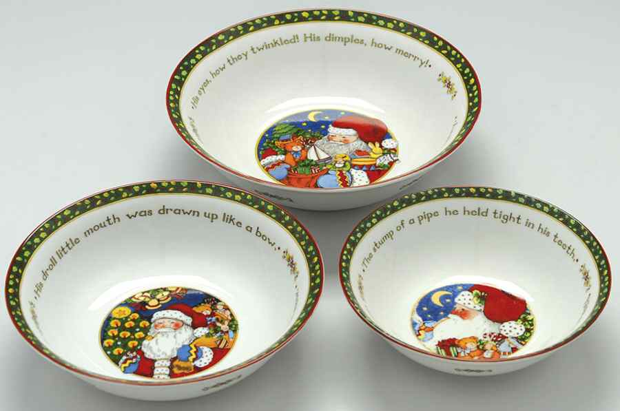 Christmas Story 3 Pc Bowl Set=RV7, RV8, RV9M1 by Portmeirion-1