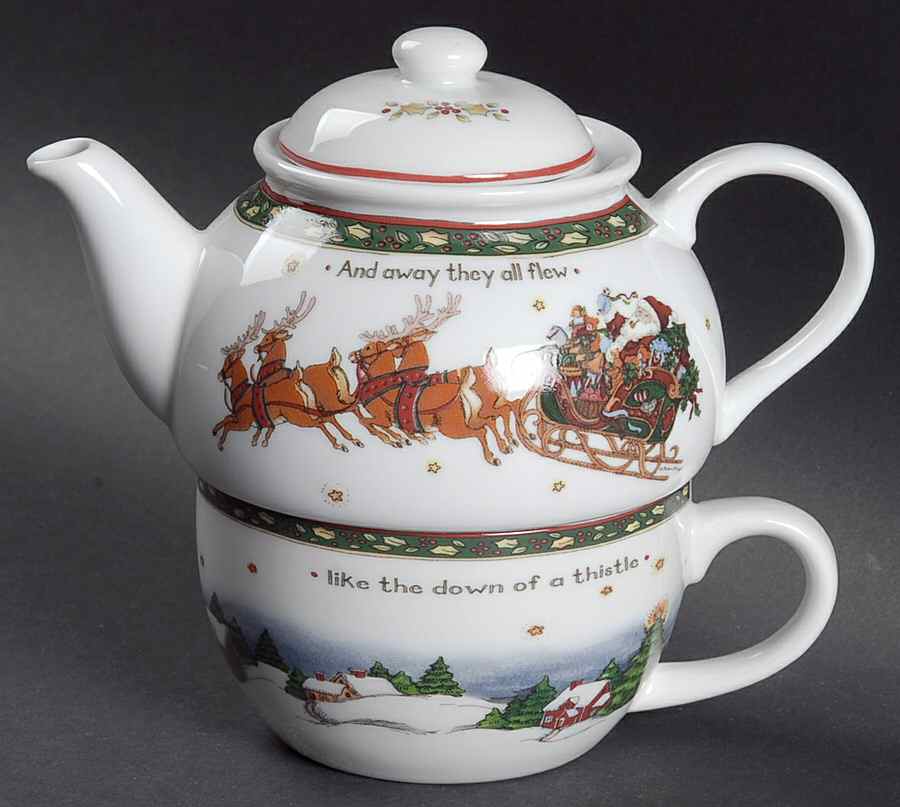 Christmas Story Individual Teapot & Lid with Cup by Portmeirion-1